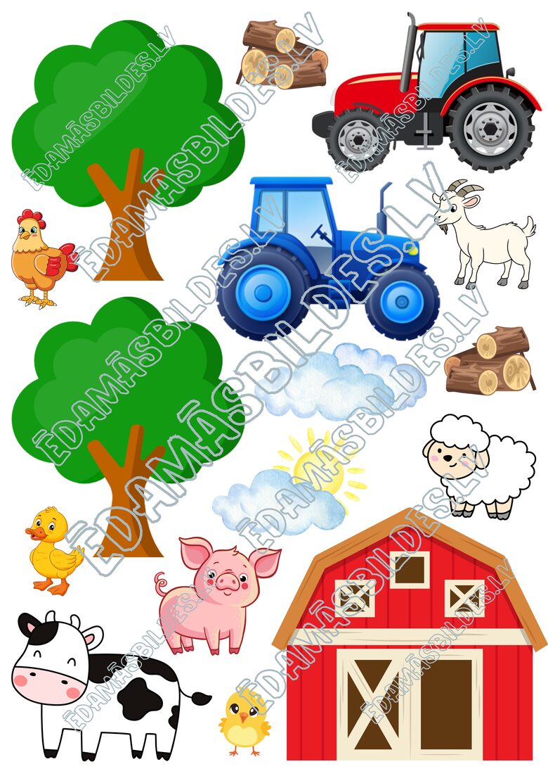 Cukura papīrs ar apdruku "Lauku sēta 3"